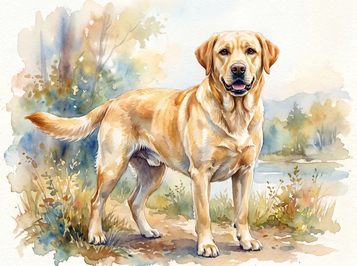 Labrador Retriever watercolor calendar month 1